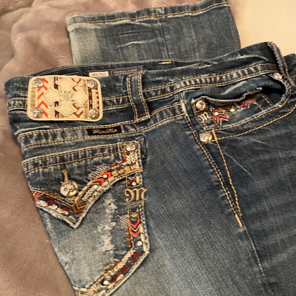 MissMe jean /with pink trimming.